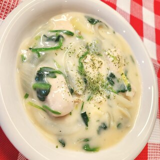 【おかず】鶏胸肉とほうれん草のミルク煮